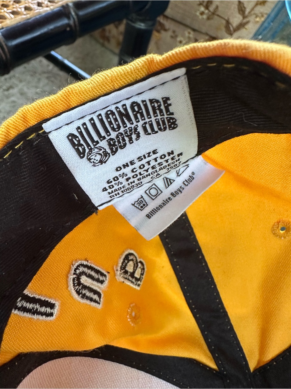 Billionaire Boys Club Orange Snapback Hat with Black & White Embroidery